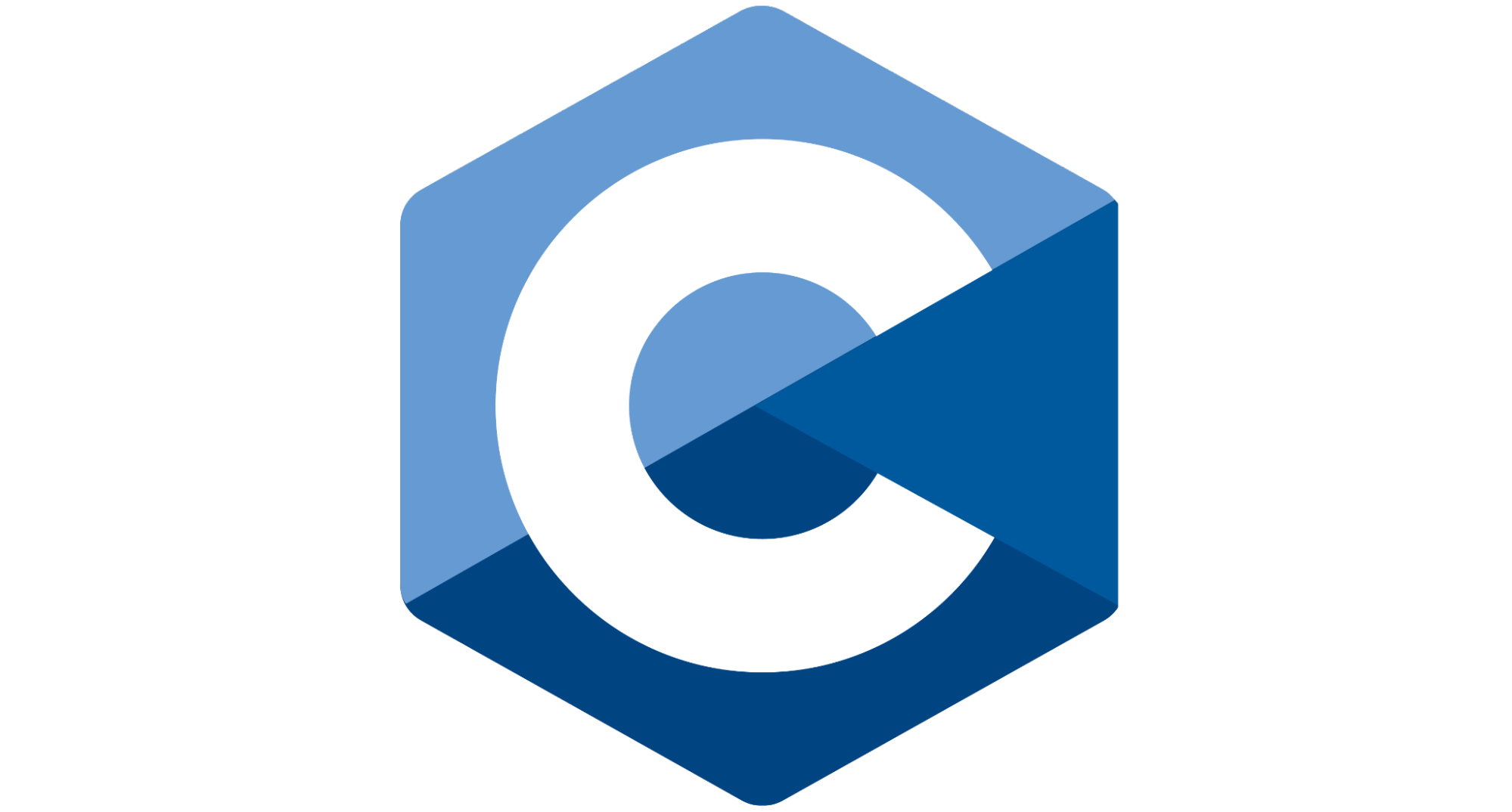 Blue C programming language logo, featuring a diamond-shaped symbol with the letter 'C' inside