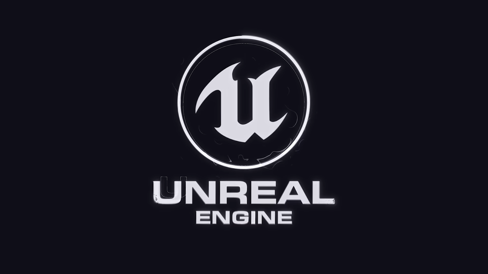 unreal engine logo on black background